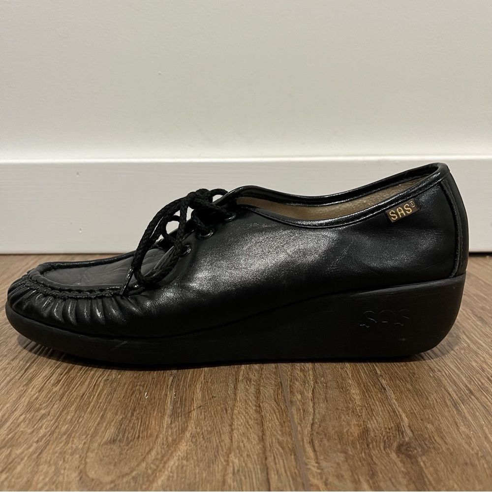 SAS Women's Black Leather Oxfords - Comfort Shoes - Size 8.5 - Picture 13 of 16